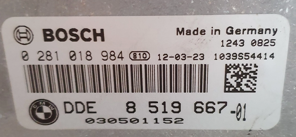 0281018984 8519667 1037522658 EDC17C50 BMW E91 2.0D 100kW MTgearbox BOOT FULL.rar