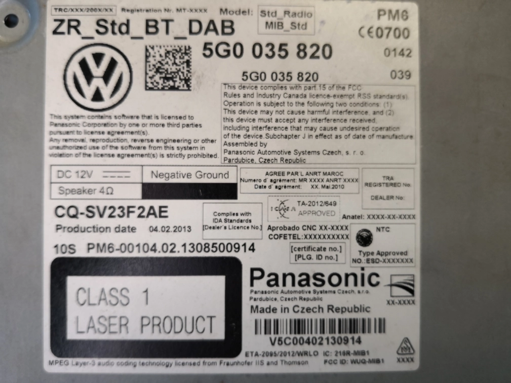5G0035820 RADIO VW GOLF7 S29AL016J 24LC64 FULL.rar