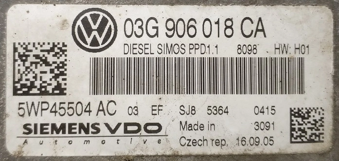 5WP45504AC 03G906018CA 9726 SN000F7500000 PPD1.1 VW Passat 2.0TDI FULL.rar