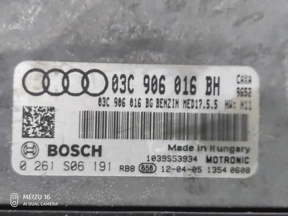 0261S06191 03C906016BH 03C906016BG 1037522354 MED17.5.5 AUDI A1 1.4TFSI 2012Y MTgearbox PCM BENCH FULL.rar