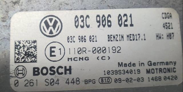 0261S04448 03C906021 4521 CDGA 1037500811 MED17.1 VW PASSAT 1.4TFSI CNG 2007Y MTgearbox BENCH FULL.rar