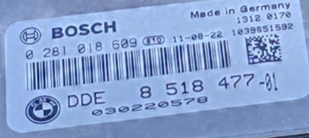 0281018609 8518477 1037518655 EDC17C50 BMW F10 2.0D 2011Y ATgearbox BENCH FULL.rar