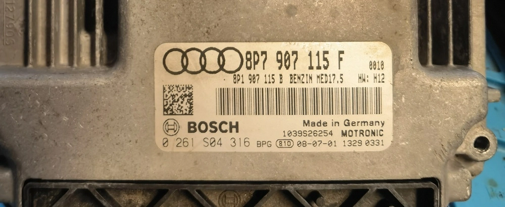 0261S04316 8P1907115B 8P7907115F 1037393973 MED17.5 AUDI A4 1.8TFSI 118KW 2009Y ORI+noDTC P0011 ATgearbox BENCH FULL.rar