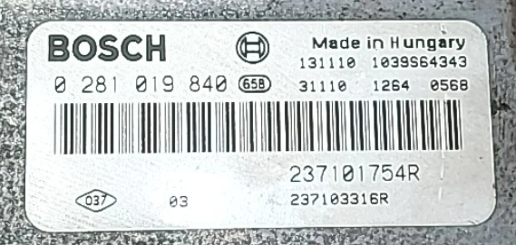 0281019840 237101754R 1037534018 EDC17C42 Renault Trafic 2.5DCI 2013 ATgearbox BENCH FULL.rar