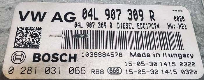 0281031066 04L907309R 1037552303 10SW000862 EDC17C74 Skoda Octavia 1.6TDI BENCH FULL.rar