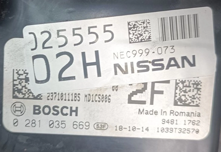 0281035669 237101118S 10SW070791 MD1CS006 Nissan Qaskai 1.6DCI BENCH FULL.rar