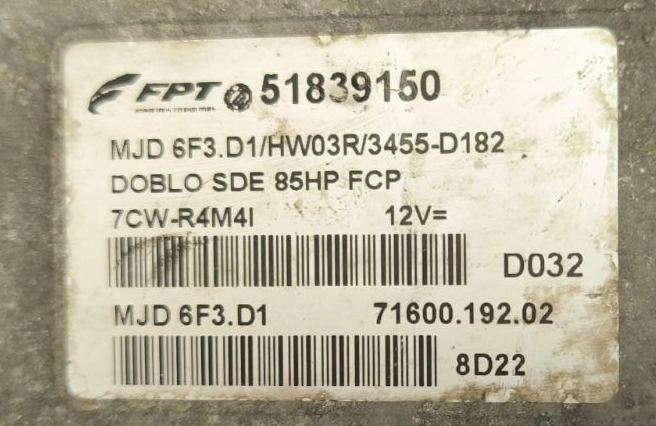51839150 MJD 6F3.D1 HW03R 3455-D182 Fiat Doblo 1.3JTD MTgearbox IOterminal FULL.rar