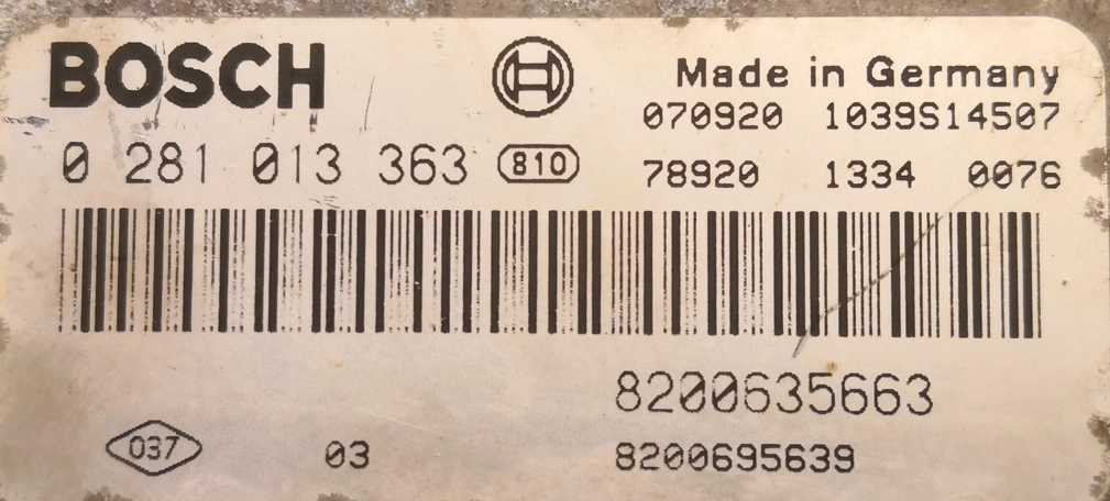 0281013363 8200635663 1037383334 EDC16C36 Renault Master 2,5D 88kW MTgearbox BDM FULL.rar