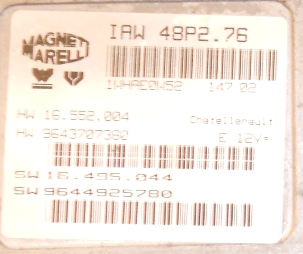 9643707380 9644925780 IAW 48P2.76 Peugeot 206 FLASH.rar