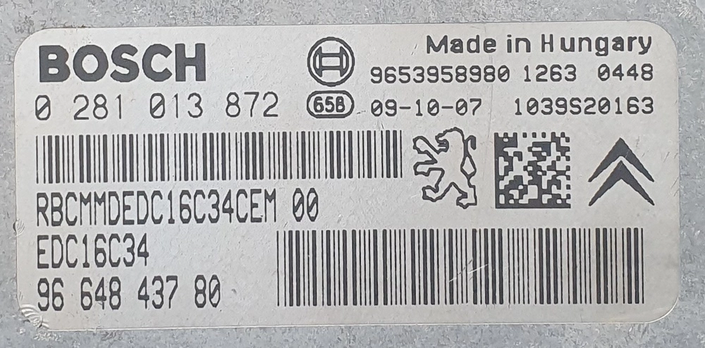 0281013872 9664843780 9653958980 1037398244 EDC16C34 Peugeot 1.6HDI FLEX BENCH FULL.rar
