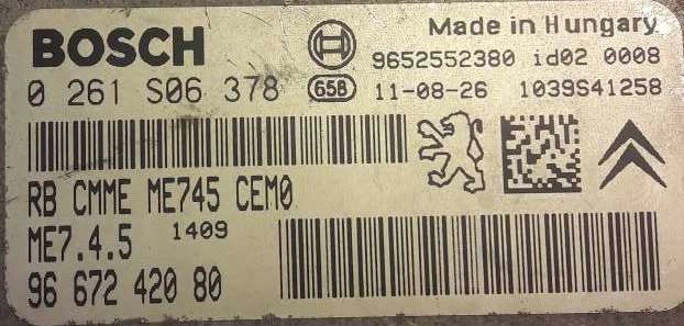 0261S06378 9667242080 1037507807 ME7.4.5 Peugeot Partner 1.6i 16v 2011 ORI+E2 FULL.rar