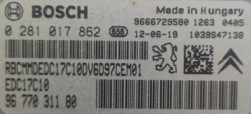 0281017862 9677031190 1037528853 EDC17C10 CITROEN C4 1.6HDI 2012Y MTgearbox PCM BENCH FULL.rar