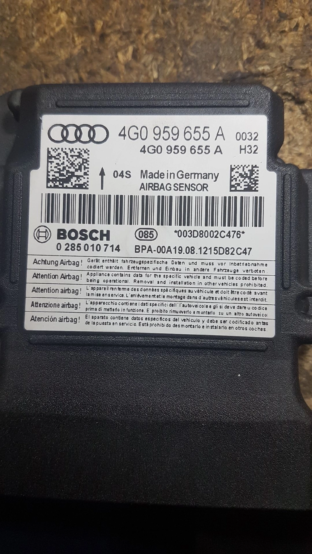 4G0959655A 0285010714 AUDI A6 2013 95640 CRASH+CLEAR SRS.rar