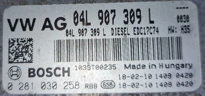 0281030258 04L907309L 04L906026CE 6648 10SW041297 041297 EDC17C74 Audi Q5 2.0TDI FLEX BENCH FULL.rar