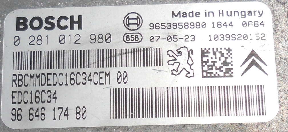 0281012980 9664617480 9653958980 1039s20152 1037386155 EDC16C34 Citroen C4 1.6HDI BDM FULL.rar