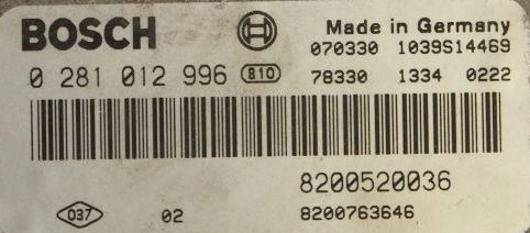 0281012996 8200520036 1037387302 EDC16CP33 Renault Espace 2.0D 96kW MTgearbox BDM FULL.rar