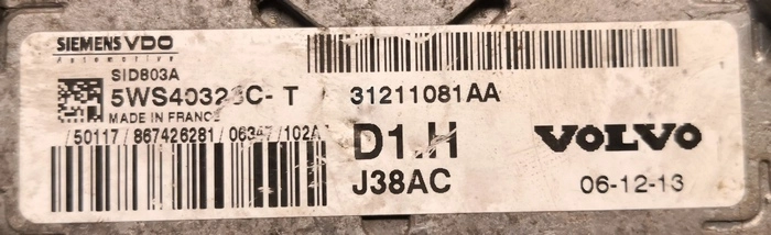 5WS40328C-T 31211081AA VO40040000000 SID803A Volvo V50 2.0d 100kW 2007 MTgearbox XPROG BDM FULL.rar