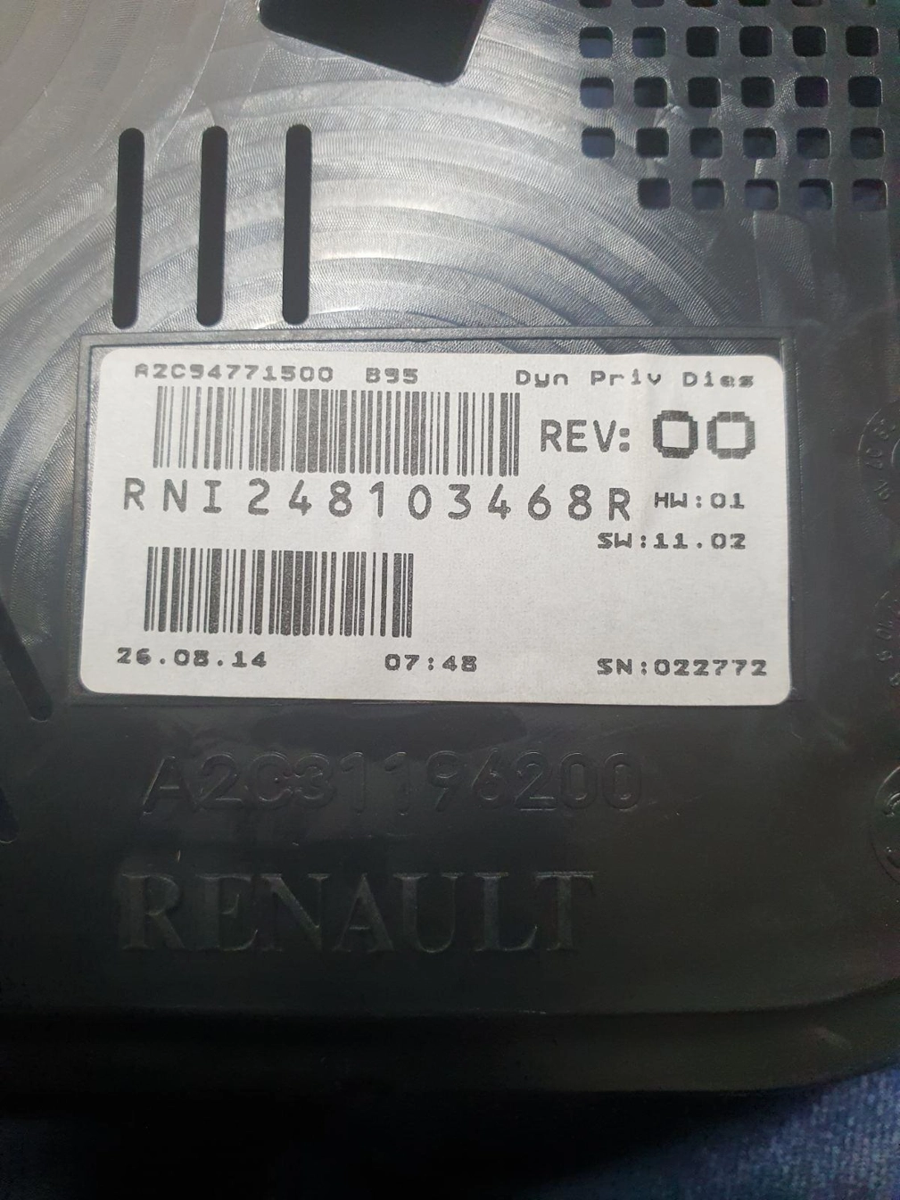 RNI248103468R A2C54771500 DASH RENAULT MEGAN3 2011Y 24C16 EEP.7z