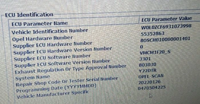 0470504225 55352863 VMCM1F20 S VMCM1F2S 3301 PSG16 Opel Zafira Y22DTR BENCH FULL.rar