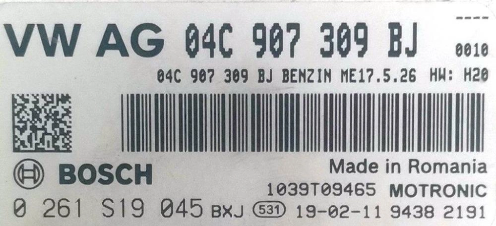 0261S19045 04C907309BJ 0010 10SW039789 ME17.5.26 SKODA FABIAIII 1.0I 2019Y MTgearbox BENCH autotuner FULL.rar