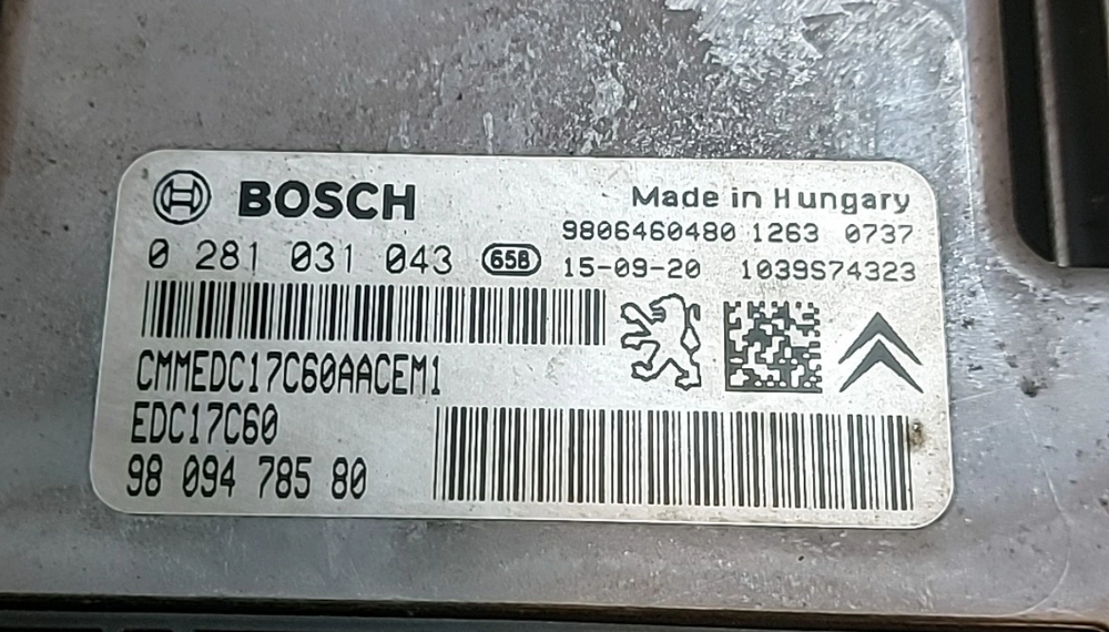 0281031043 9809478580 10SW037986 EDC17C60 PEUGEOT 308 1.6HDI 2015Y BENCH FULL.rar