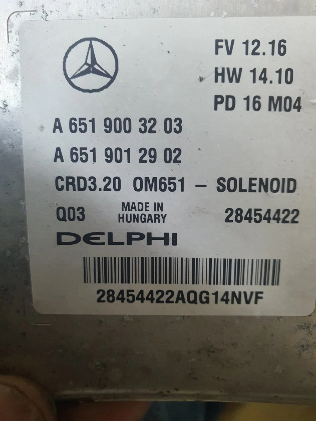 A6519003203 A6519012902 28454422 CRD3.20 FV12.16 HW14.10 DCM3.5 MB Sprinter 313 2.2CDI 2011y MTgearbox 95kW noDPF BOOT FULL.7z