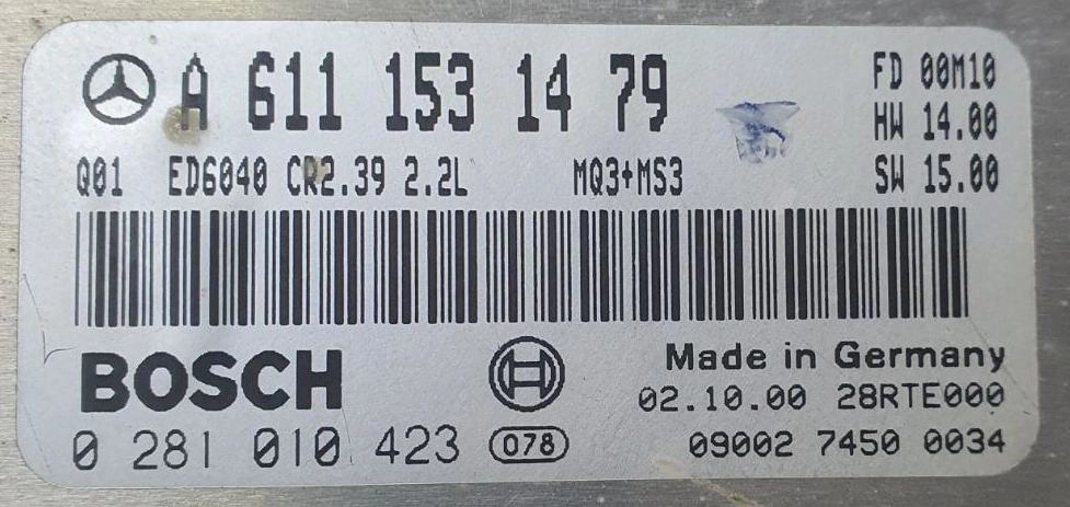 0281010423 A6111531479 1037351383 EDC15C6 CR2.39 MB SPRINTER 208 2.2CDI 2001y 29F800 95P08 MTgearbox FULL.rar
