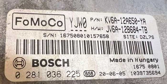 0281036225 KV6A-12A650-YA JV6A-12B684-TB JV6A-14C204-BNE 10SW041797 10SW056706 MD1CS005 Ford Transit Connect 1.5TDCI 2020 BENCH FULL.rar