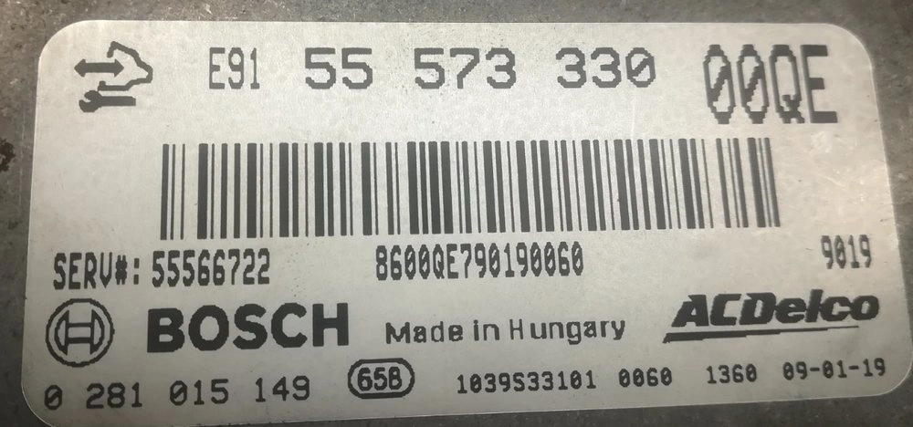 0281015149 55573330 55566722 1037529583 EDC17C19 Opel Insignia 2.0CDTI BENCH FULL.rar