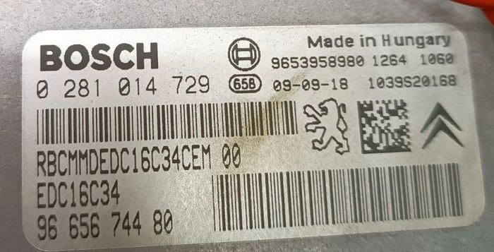0281014729 9665674480 1037398210 EDC16C34 Citroen 1.6HDI ORI+noDPF noEGR BENCH FULL.rar