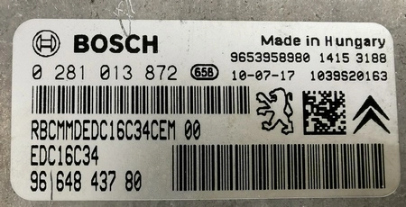 0281013872 9664843780 1037501003 EDC16C34 Citroen C5 1.6HDI 80KW 2010 MTgearbox KTAG BDM FULL.rar