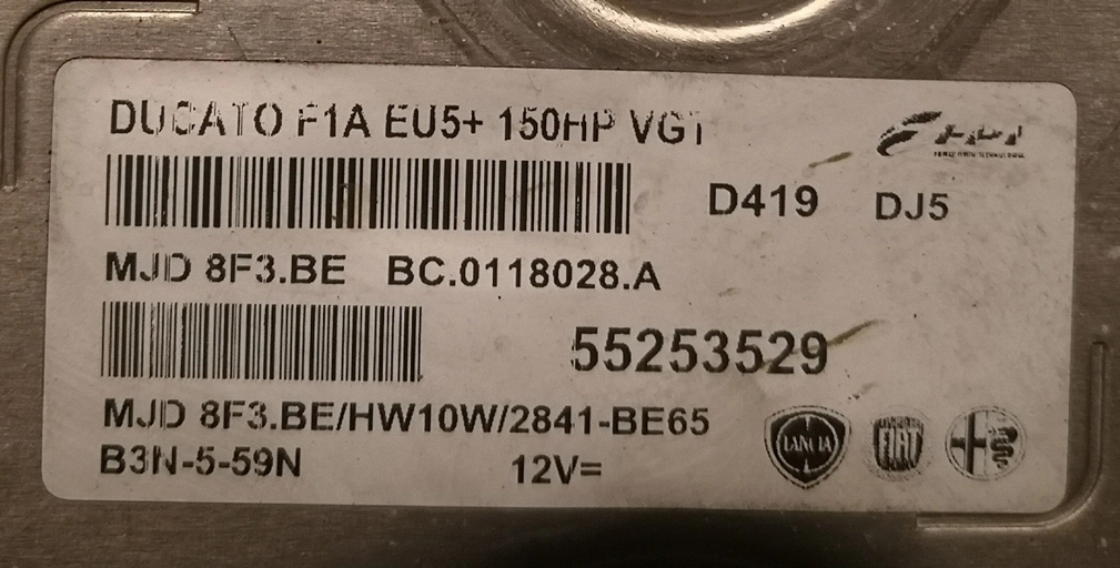 55253529 MJD 8F3.BE HW10W 2841-BE65 2841BE65 Fiat Ducato 2.3D 96kW 150hp 2013 EU5 ORI+noDPF noEGR IOterminal FULL.rar