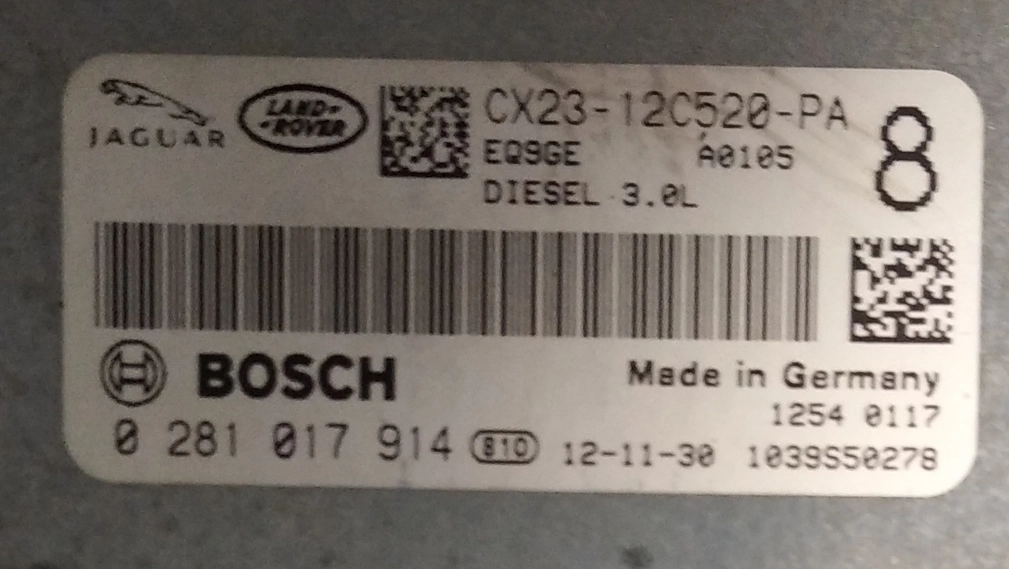 0281017914 CX23-12c520-PA EQ9GE CH22-12K532-PYA 1037511330 EDC17CP11 Range Rover Sport 3.0D 2013 ATgearbox BOOT FULL.rar