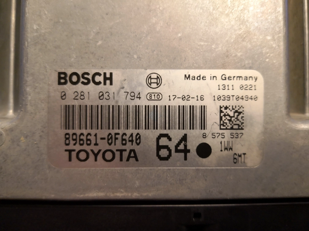 0281031794 89661-0F640 EDC17C73 TOYOTA VERSO 1.6 D4D 2009y MTgearbox FULL.rar