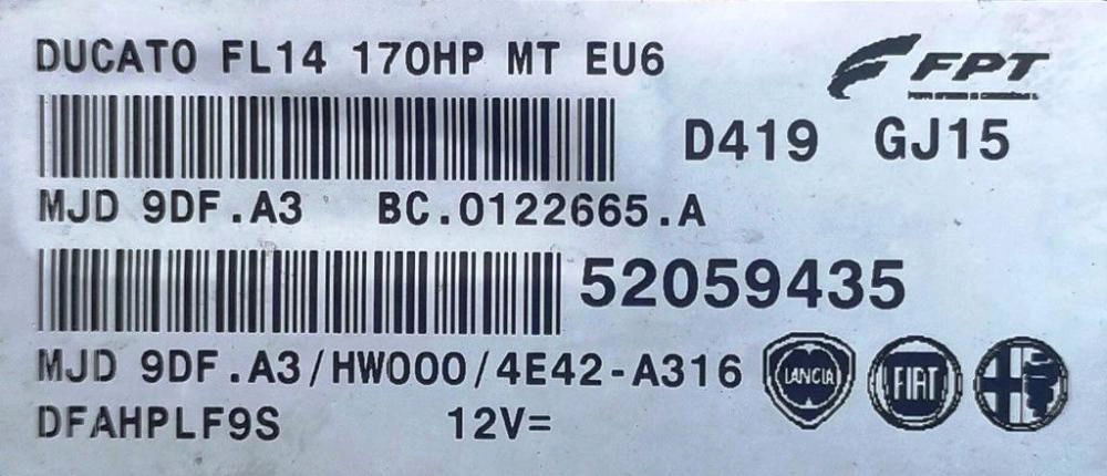 52059435 MJ9DFA3 HW000 4E42-A316 34F42A323 MARELLI FIAT DUCATO 2.3MJD 2017Y 170HP MTgearbox BENCH FULL.rar