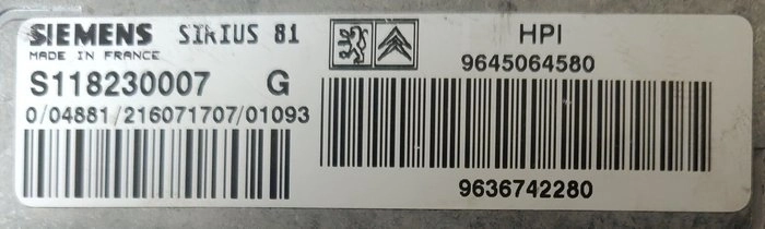 S118230007G 9645064580 9636742280 SIRIUS81 Citroen C5 HPI 29f400 FLASH.rar
