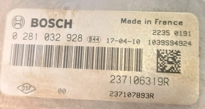 0281032928 237106319R 10SW038191 038191 EDC17C84 Renault Talisman 1.6DCI BENCH FULL.rar