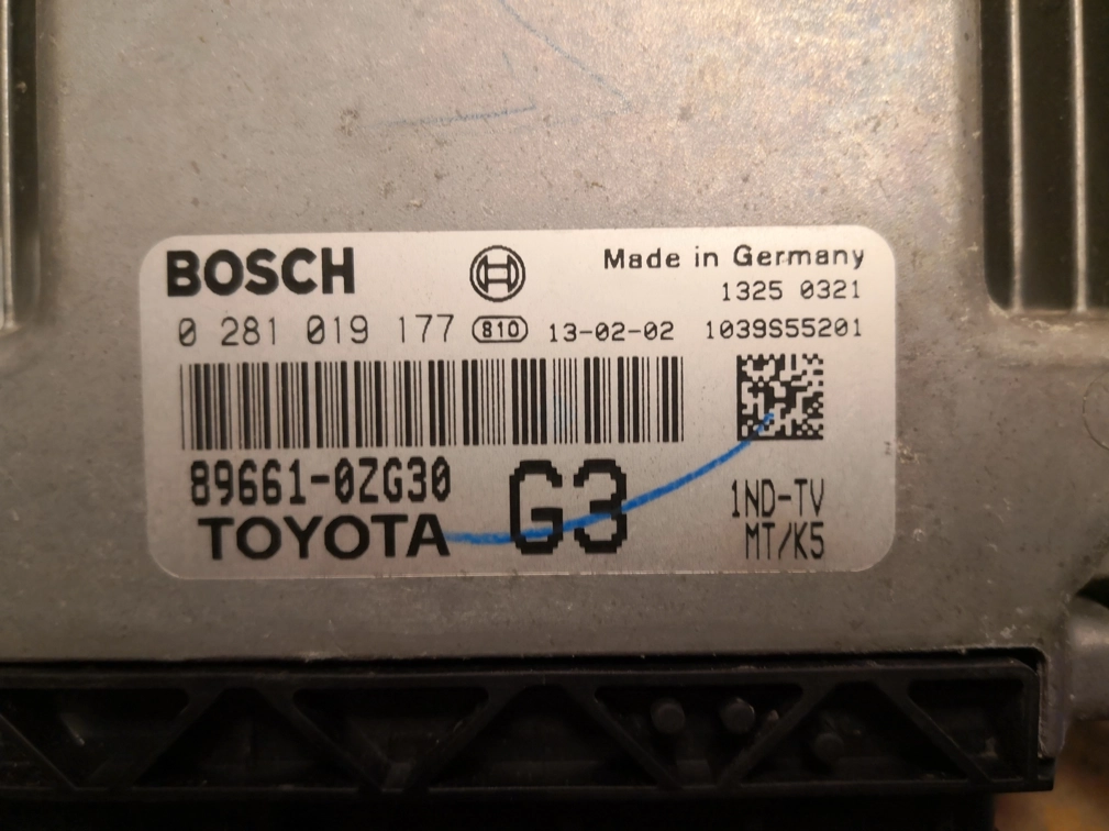 0281019177 89661-0ZG30 1037527604 EDC17CP07 Toyota Auris 1.4D 66kw MTgearbox 2013 BENCH FULL.rar
