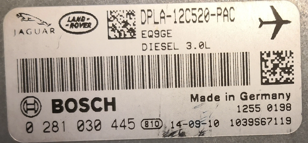 0281030445 DPLA-12C520-PAC 1039s67119 1037530678 EDC17CP11 Range Rover Sport HSE 3.0d 2014y 183kw ATgearbox BENCH FULL.rar