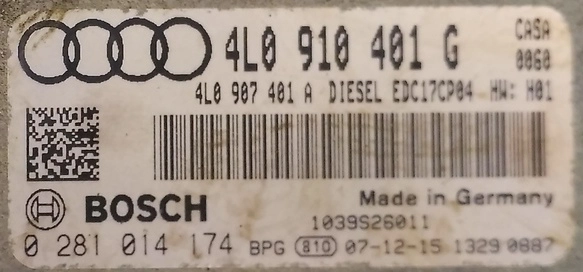 0281014174 4L0910401G 4L0907401A 1037518178 EDC17CP04 Audi Q7 3.0TDI CASA ATgearbox bench FULL.rar