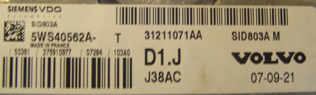 5WS40562A-T 31211071AA SID803a Volvo C70 07y 2.0D 100kw BDM FULL.rar