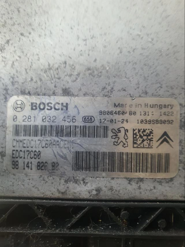 0281032456 9814182680 10SW040054 EDC17C60 CITROEN JUMPY 1.6D 2017Y ORI+noDPF noEGR noSCR MTgearbox BENCH FULL.7z